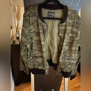 Camouflage cotton bomber jacket by Sanctuary.